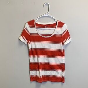 Merona Short Sleeve Tee in Red and White Stripes